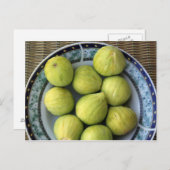 Een bord verse mediterrane figuren briefkaart (Voorkant / Achterkant)