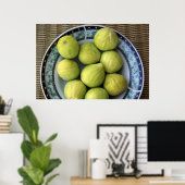 Een bord verse mediterrane vijgen poster (Thuiskantoor)