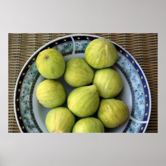 Een bord verse mediterrane vijgen poster (Voorkant)