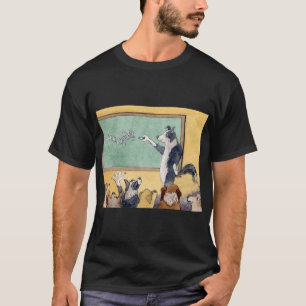 Een Border Collie-hond leert zijn pup-pupillen wis T-shirt