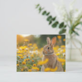 Een borstel van Natuur: Konijn Briefkaart (Staand voorkant)