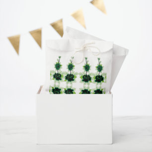 Een bos groene bloemen op een witte achtergrond bedankzakje