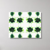 Een bos groene bloemen op een witte achtergrond canvas afdruk (Voorkant)