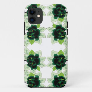 Een bos groene bloemen op een witte achtergrond Case-Mate iPhone case