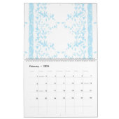 Een bos groene bloemen op een witte achtergrond kalender (Feb 2026)