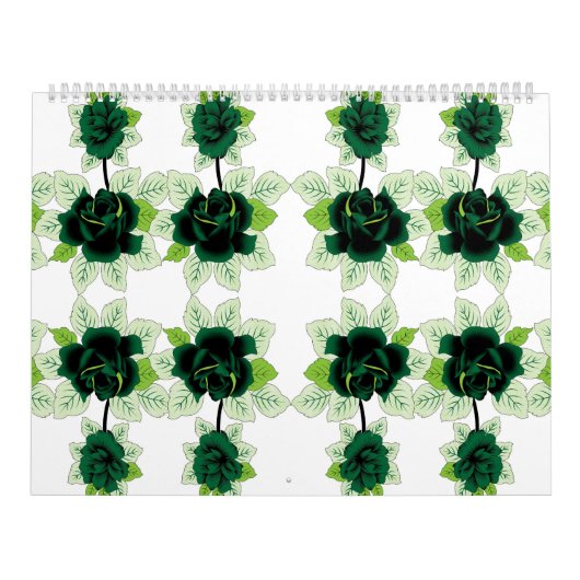 Een bos groene bloemen op een witte achtergrond kalender (Hoes)