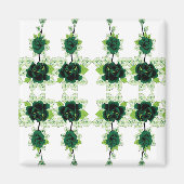 Een bos groene bloemen op een witte achtergrond magneet (Voorkant)