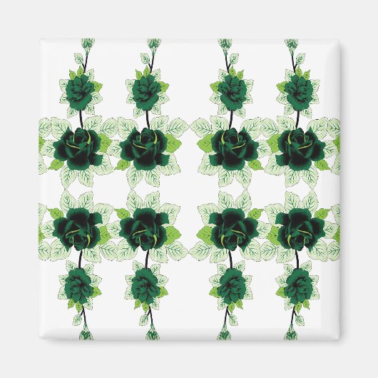 Een bos groene bloemen op een witte achtergrond magneet (Voorkant)