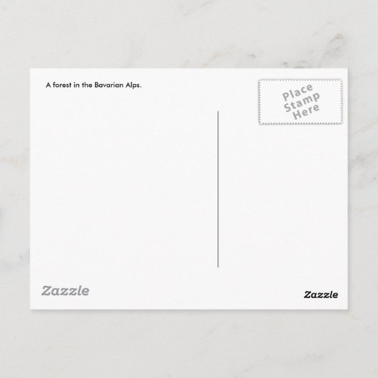 Een bos in de Winter Briefkaart (Achterkant)