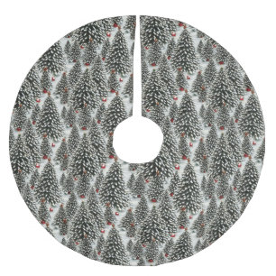 Een bos met sneeuw bedekte kerstbomen kerstboom rok