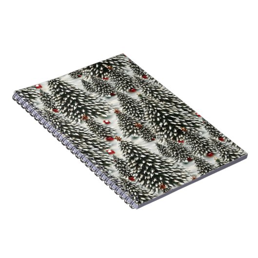 Een bos met sneeuw bedekte kerstbomen notitieboek (Rechterzijde)