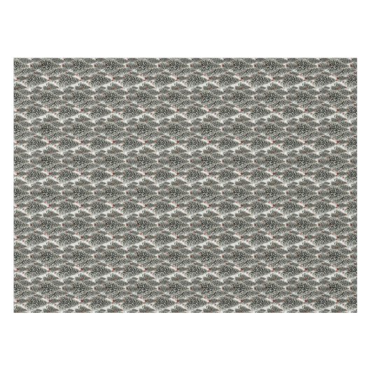 Een bos met sneeuw bedekte kerstbomen tafelkleed (Voorkant (Horizontaal))