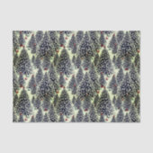 Een bos met sneeuw bedekte kerstbomen tissuepapier (Voorkant)