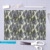 Een bos met sneeuw bedekte kerstbomen tissuepapier (Craft)