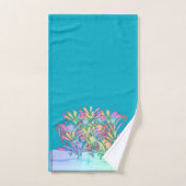 Een bos pastelbloemen azuurblauw bad handdoek (Handdoek)