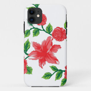 Een bos rode bloemen op een witte achtergrond Case-Mate iPhone case