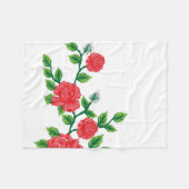 Een bos rode bloemen op een witte achtergrond fleece deken (Voorkant (Horizontaal))