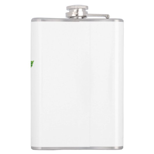 Een bos rode bloemen op een witte achtergrond heupfles (Achterkant)