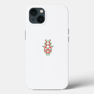 een bos rode bloemen op een witte achtergrond iPhone 13 hoesje