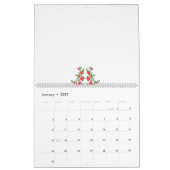 Een bos rode bloemen op een witte achtergrond kalender (Jan 2027)