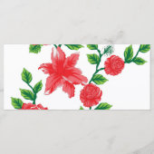 Een bos rode bloemen op een witte achtergrond menu (Voorkant)