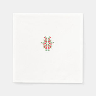 Een bos rode bloemen op een witte achtergrond servet