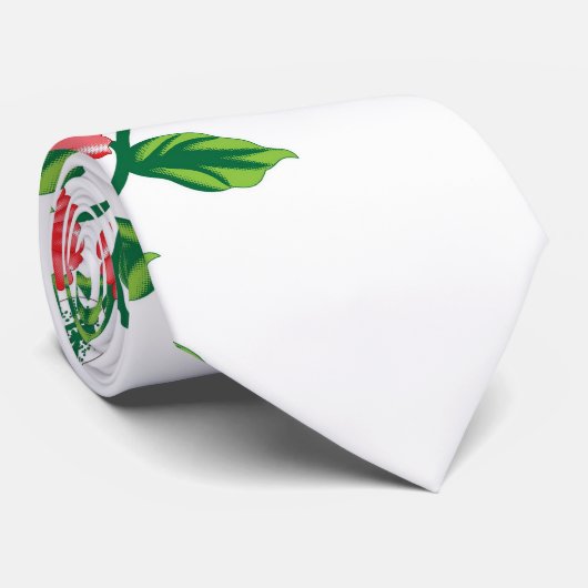 Een bos rode bloemen op een witte achtergrond stropdas (Opgerold)