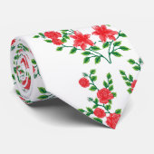 Een bos rode bloemen op een witte achtergrond stropdas (Opgerold)