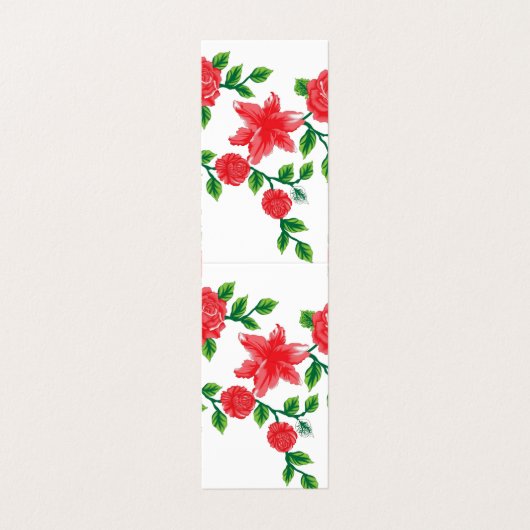 Een bos rode bloemen op een witte achtergrond visitekaartje (Buitenkant ongevouwen)