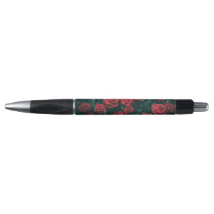 Een bos rode rozen pen
