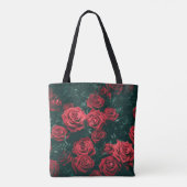 Een bos rode rozen tote bag (Achterkant)