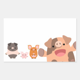 Een bos van Leuke Cartoon Pigs Sticker