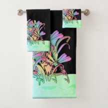 Een bos van pastelbloemen zwart