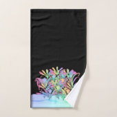 Een bos van pastelbloemen zwart bad handdoek (Handdoek)