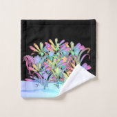Een bos van pastelbloemen zwart bad handdoek (Wasdoekje)