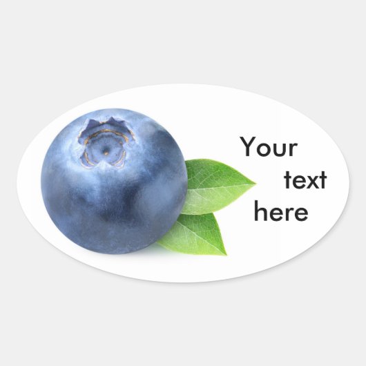 Eén bosbes ovale sticker (Voorkant)