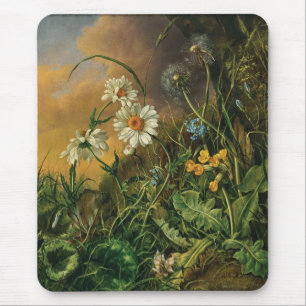 Een bosbodem met madeliefjes, primroses, ... muismat