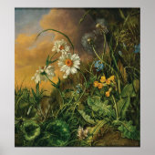 Een bosbodem met madeliefjes, primroses, ... poster (Voorkant)