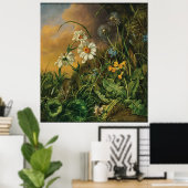 Een bosbodem met madeliefjes, primroses, ... poster (Thuiskantoor)
