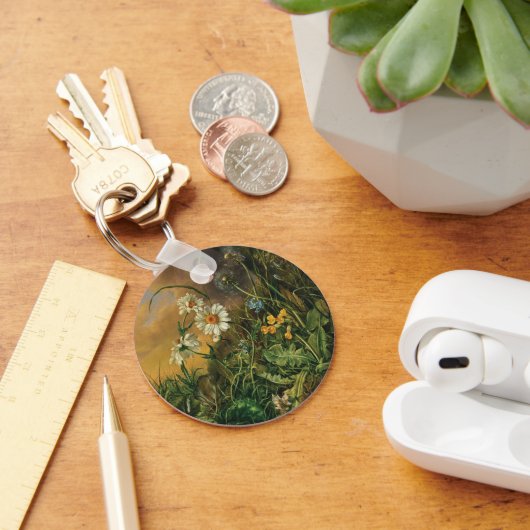 Een bosbodem met madeliefjes, primroses, ... sleutelhanger (Bureau)