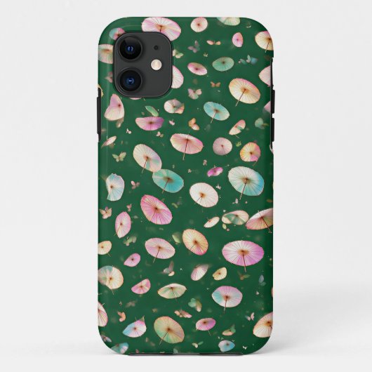 Een bosgroene 1000 parasols Case-Mate iPhone case (Achterkant)