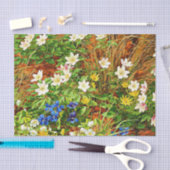 Een bosgrond met annemonen en Violet Tissuepapier (Craft)