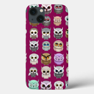 Een bosje met schattige uilen ontwerp iPhone 13 hoesje