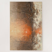 Een bospad met Hunter bij zonsondergang Legpuzzel (Verticaal)