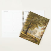 Een bospad met wandelaar in de herfst planner (Display)
