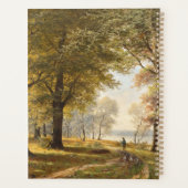 Een bospad met wandelaar in de herfst planner (Achterkant)