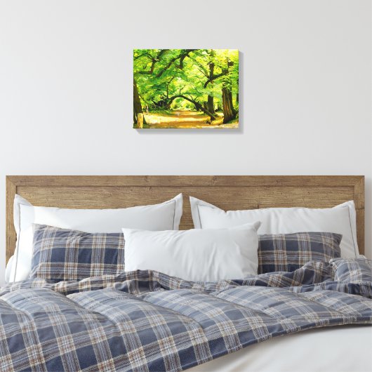 Een bospad, Robin Hood Forest Canvas Afdruk (Insitu (Slaapkamer))