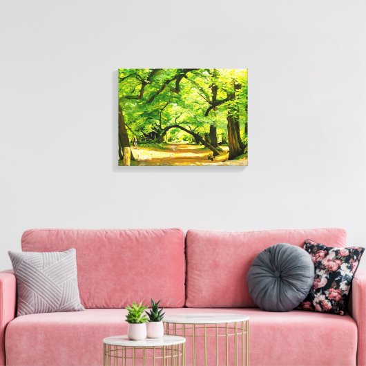 Een bospad, Robin Hood Forest Canvas Afdruk (Insitu (Woonkamer))