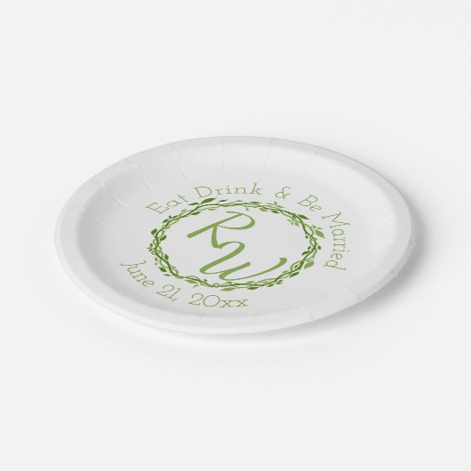 Een bosrijke elegantie | Bruiloft Vine Tuin Pickni Papieren Bordje (Gekanteld)