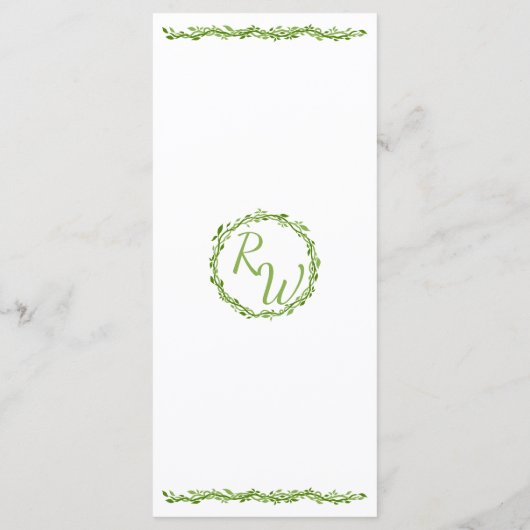 Een bosrijke elegantie | Huwelijkswijnreceptie Men Menu (Achterkant)